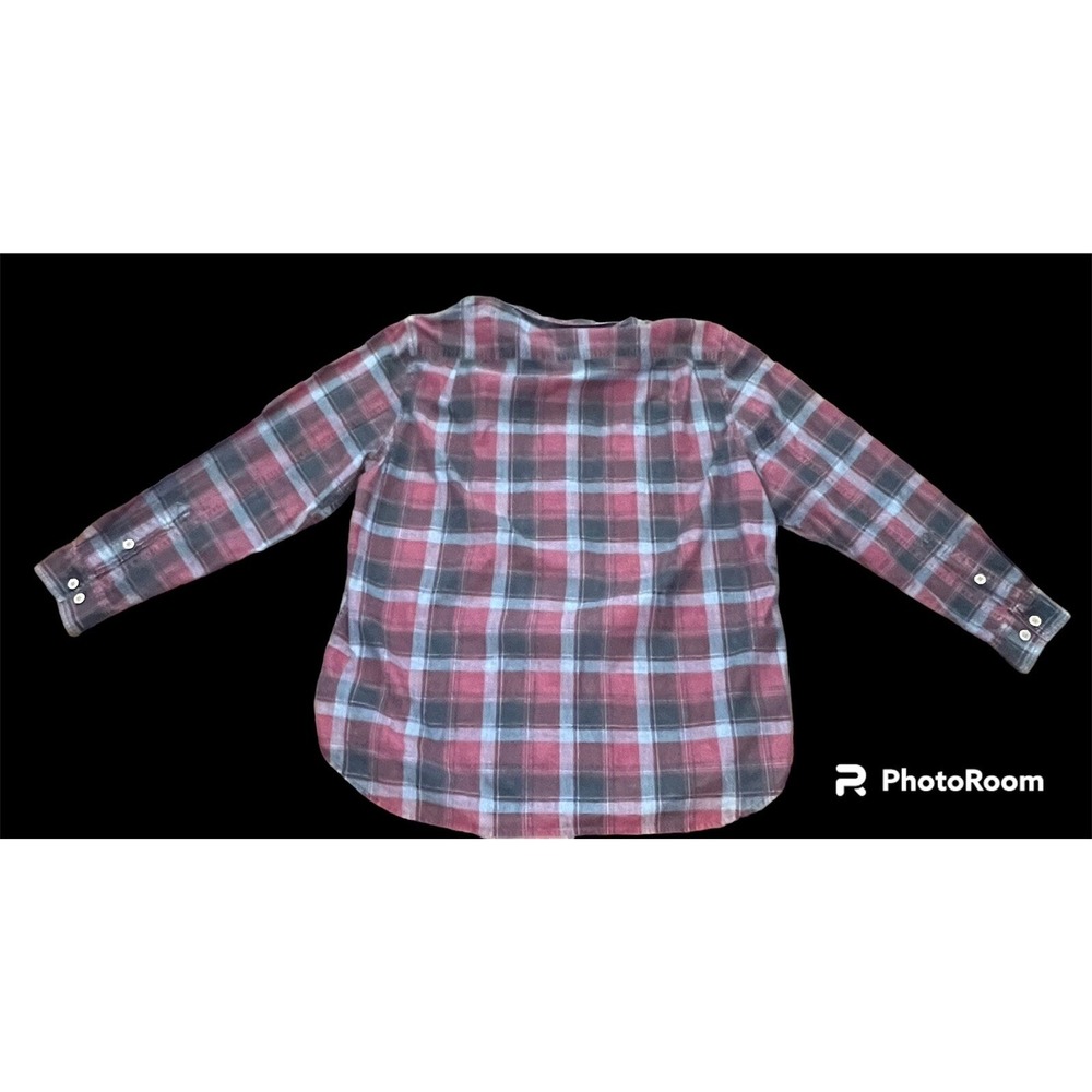Carbon 2 Cobalt Men's Flannel Shirt XL Red Gray Plaid Button-Up Long Sleeve - Picture 5 of 7